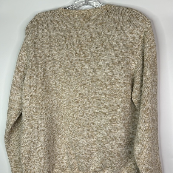 Vintage Winona Cotton Embroidered Star Oatmeal Tan Button Sweater Large - Picture 5 of 9